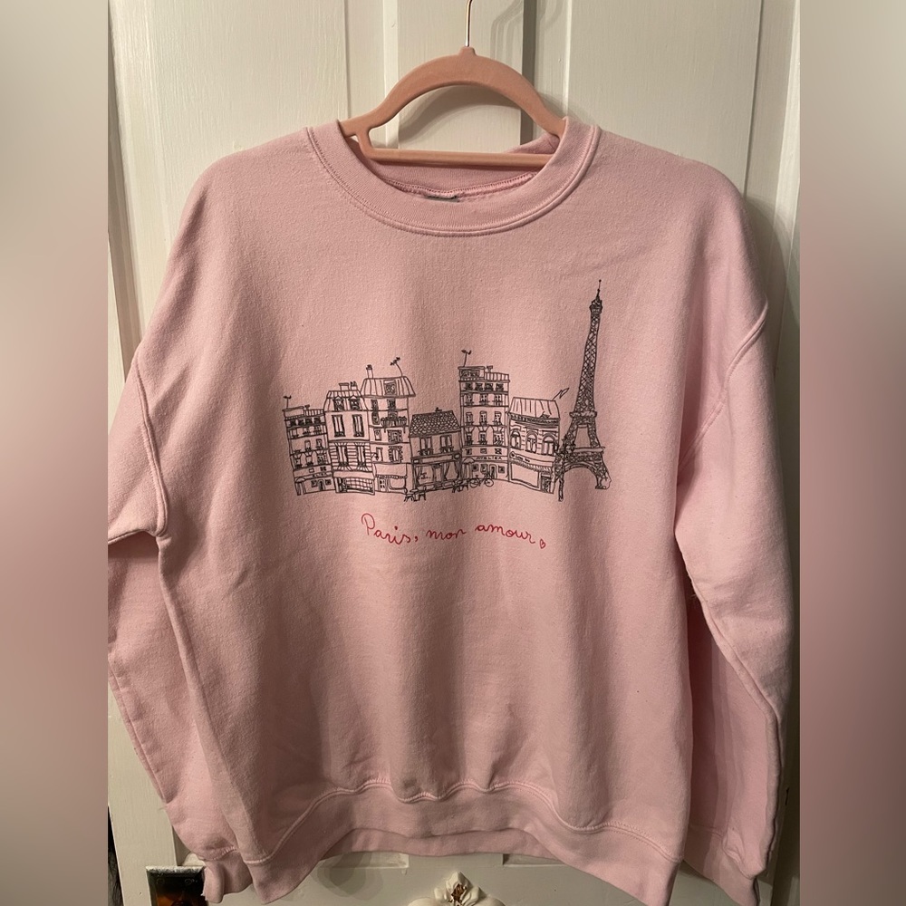 Pink Paris crewneck sweatshirt